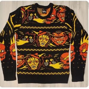 Hot Topic Dark Matter Ugly Halloween Fire Sweater